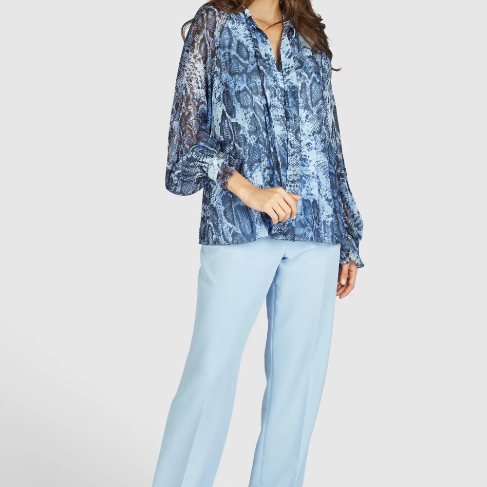 Marc Aurel Women's Animal Print Chiffon Blouse- Size 42 - Picture 14 of 16